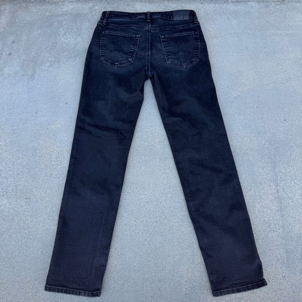 American Eagle Mens Slim Straight Jeans 30x34 Faded Black Denim Pants - Picture 9 of 13